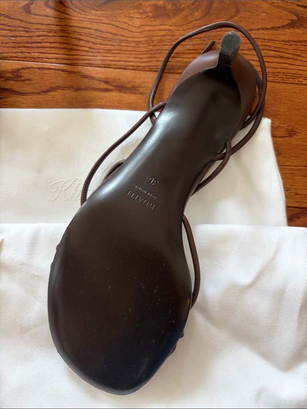 Khaite Strappy Brown Sandals - Picture 6 of 7